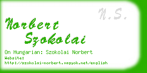 norbert szokolai business card